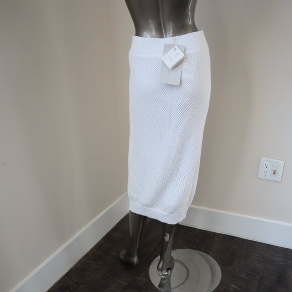 Brunello Cucinelli White Skirt Open Knit Cotton Drawstring Size Small New Tags - Picture 6 of 7